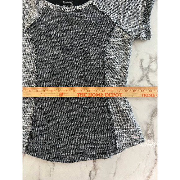 Calvin Klein Performance Short Sleeve Top, Heathered Gray, Athletica, size Small - Picture 8 of 9